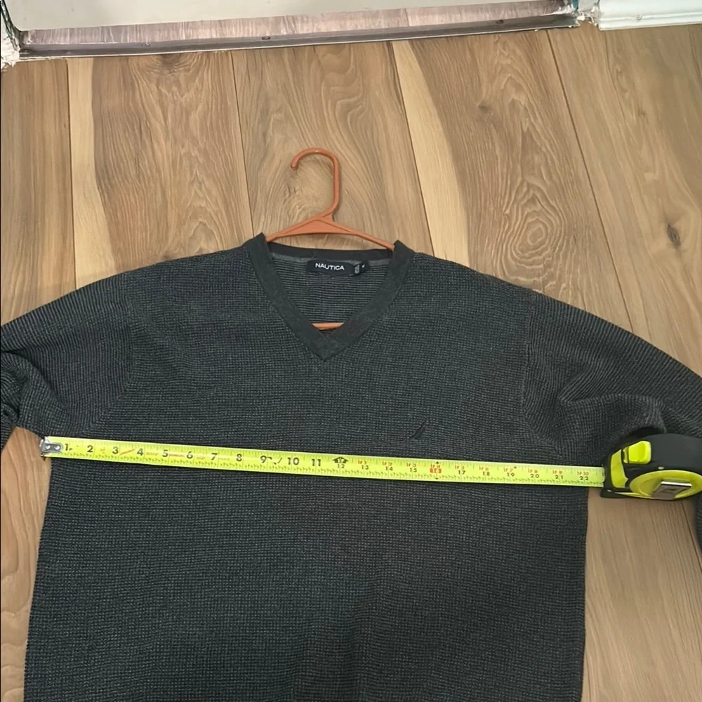 Nautica Black V-Neck Sweater Classic Style